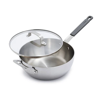 Bobby Flay 3.5qt Stainless Steel Covered Chefs Pan