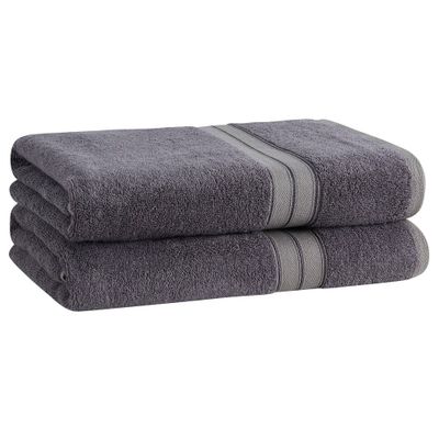 2pk Cotton Rayon from Bamboo Bath Towel Set Gray - Cannon