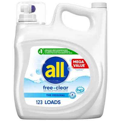 All Liquid Laundry Detergent - Free Clear for Sensitive Skin - 184 fl oz