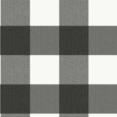 NuWallpaper Farmhouse Plaid Peel and Stick Wallpaper Charcoal