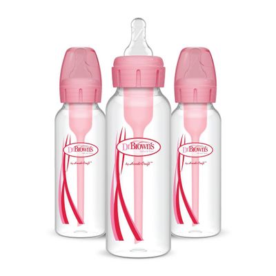Dr. Browns Options+ Anti-Colic Baby Bottle - Pink - 8oz/3pk
