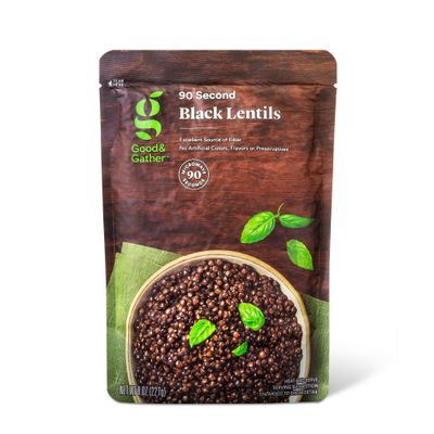 90 Second Black Lentils Microwavable Pouch - 8oz - Good & Gather