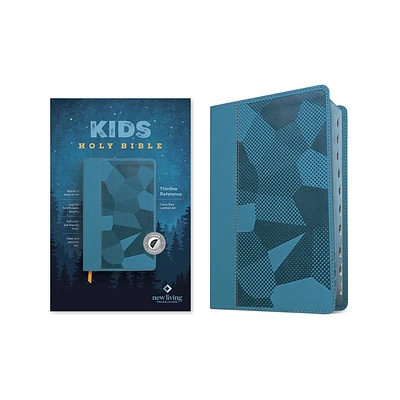 NLT Kids Bible, Thinline Reference Edition (Leatherlike, Camo Blue, Indexed, Red Letter) - (Leather Bound)