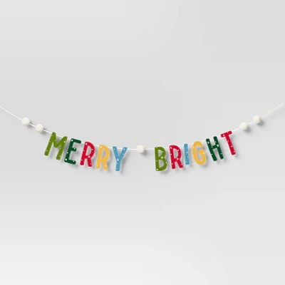 6 Merry Bright Christmas Decorative Wall Garland - Wondershop