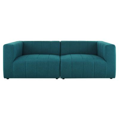 2pc Bartlett Upholstered Fabric Loveseat Teal - Modway