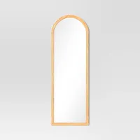 22 x 65 Fluted Arch Floor Mirror Light Natural - Threshold: Pine Frame, No Assembly Required