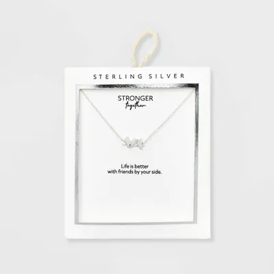 Sterling Silver 3 Bird Necklace - Silver