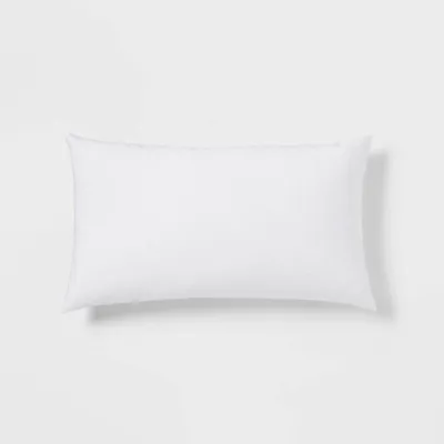 12x20 Feather Filled Lumbar Throw Pillow Insert White - Threshold: Cotton Shell, Indoor Use