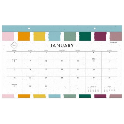 2023 Desktop Calendar 17.75x10.875 Greenpath Stripe - Cambridge