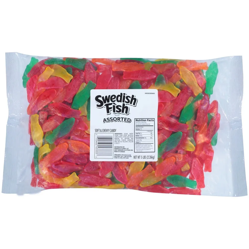 Swedish Fish Soft & Chew Candy Assorted - 5lb