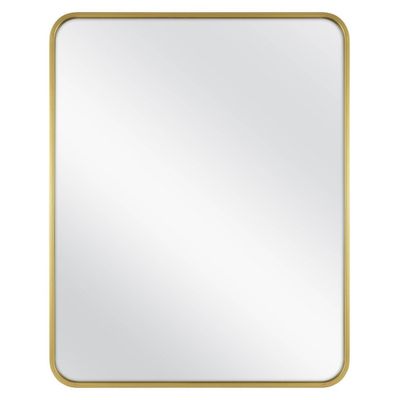 30 x 24 Rectangular Decorative Wall Mirror with Rounded Corners Brass - Project 62
