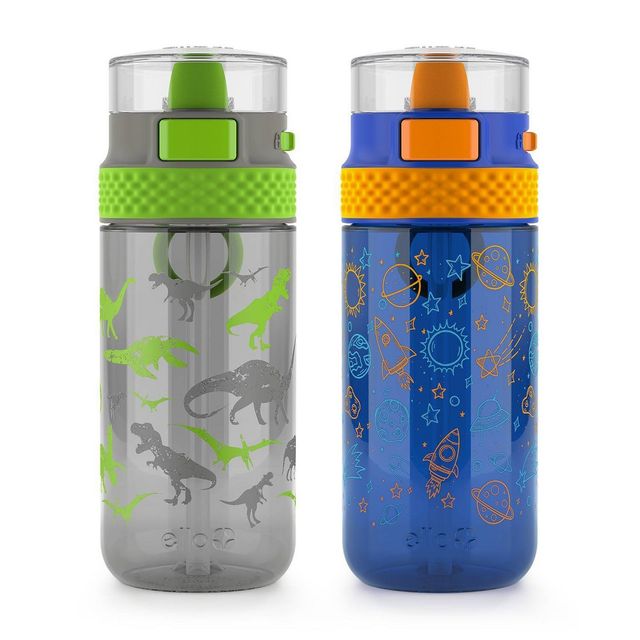 Ello 16oz 2pk Plastic Stratus Kids Water Bottles