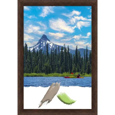 20x30 Opening Size Narrow Wood Picture Frame Art Warm Walnut - Amanti Art: Custom-Made, Modern Decor, Acrylic Glazing