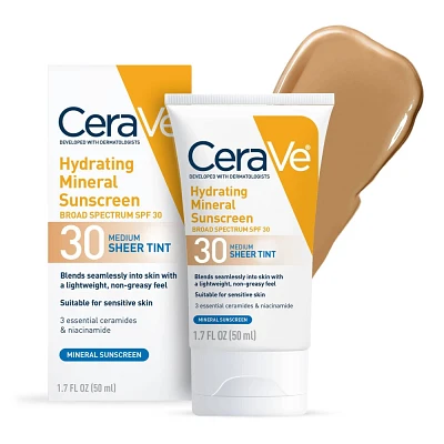 CeraVe Hydrating Mineral Tinted Face Sunscreen Lotion - SPF 30 - 1.7 fl oz