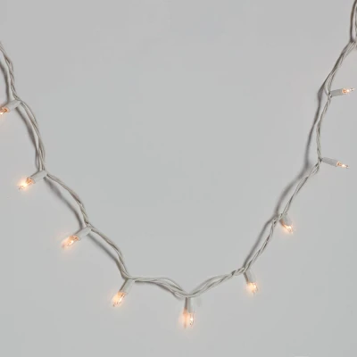 100ct Incandescent Heavy Duty Christmas Indoor Outdoor Mini String Lights Clear with White Wire - Wondershop