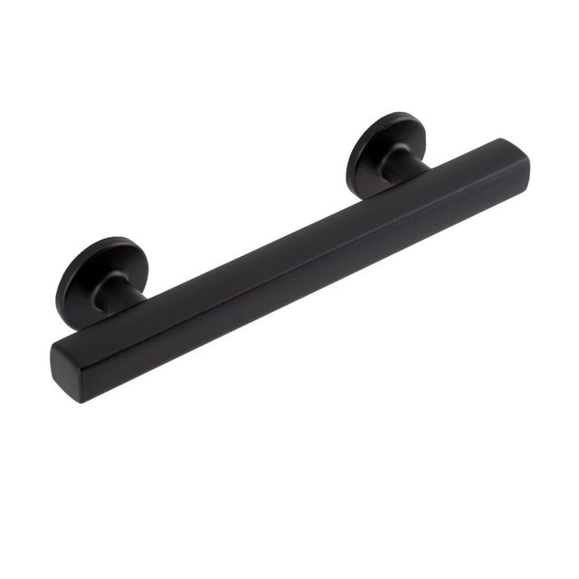 Sumner Street Home Hardware 10pk 3-1/2 Flynn Flatbar Pull in Matte Black: Zinc Cabinet Knobs & Drawer Handles, 5.5 Length