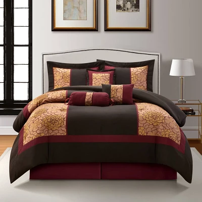 Nanshing 7pc King Sibyl Comforter Set Brown