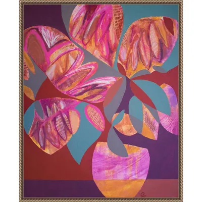 23x28 Pink Flowers by Gabriela Avila - Amanti Art: Hand-Stretched, Lithograph, Vertical Wall Art