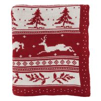 50x60 Christmas Sweater Design Throw Blanket Red - Saro Lifestyle