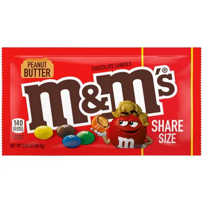 M&Ms Peanut Butter Share Size Chocolate Candy - 2.83oz