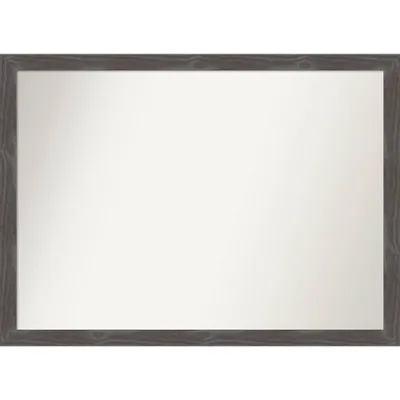 41 x 30 Non-Beveled Woodridge Rustic Gray Wood Bathroom Wall Mirror - Amanti Art