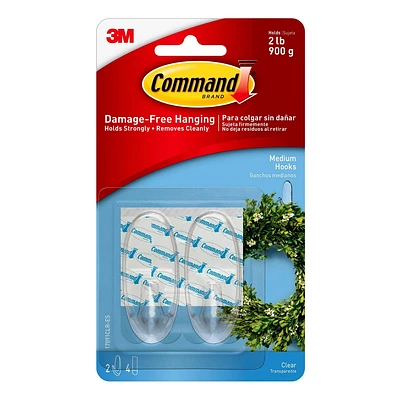 Command Medium Sized Decorative Hooks Clear