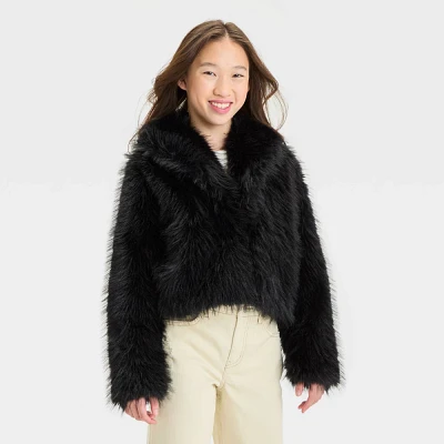 Girl Short Faux Fur Jacket