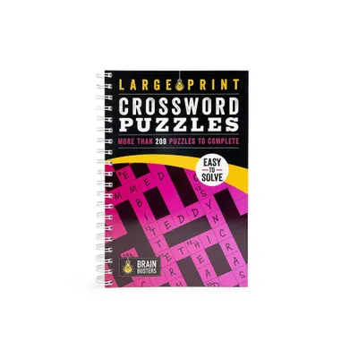 Large Print Crossword Puzzles Pink - (Brain Busters) by Parragon Books (Spiral Bound)