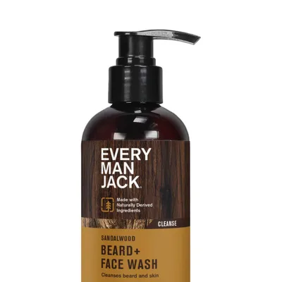 Every Man Jack Mens Nourishing Beard + Face Wash with Aloe and Coconut - Sandalwood - 6.7 fl oz