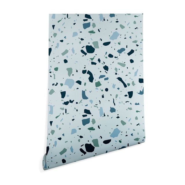 Deny Designs 2 x 10 Mareike Boehmer Scandinavian Elegance Terrazzo Wallpaper Blue : Modern Self-Adhesive, Non-Toxic, Peelable Decor