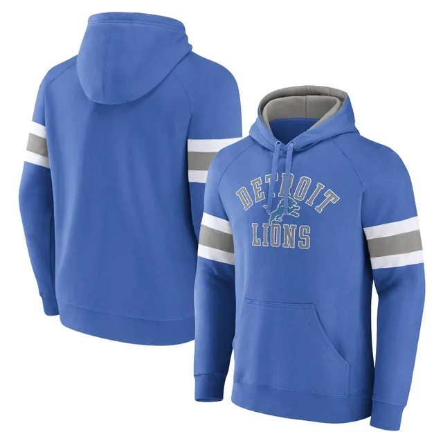 Nfl Detroit Lions Men's Varsity Letter Long Sleeve Crew Fleece