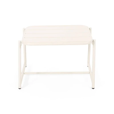 Christopher Knight Home Cowan Outdoor Side Table Iron Matte White