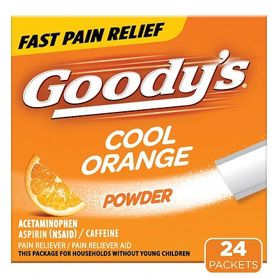 Goodys Extra Strength Headache and Pain Relief Powder - Acetaminophen - Cool Orange - 24ct