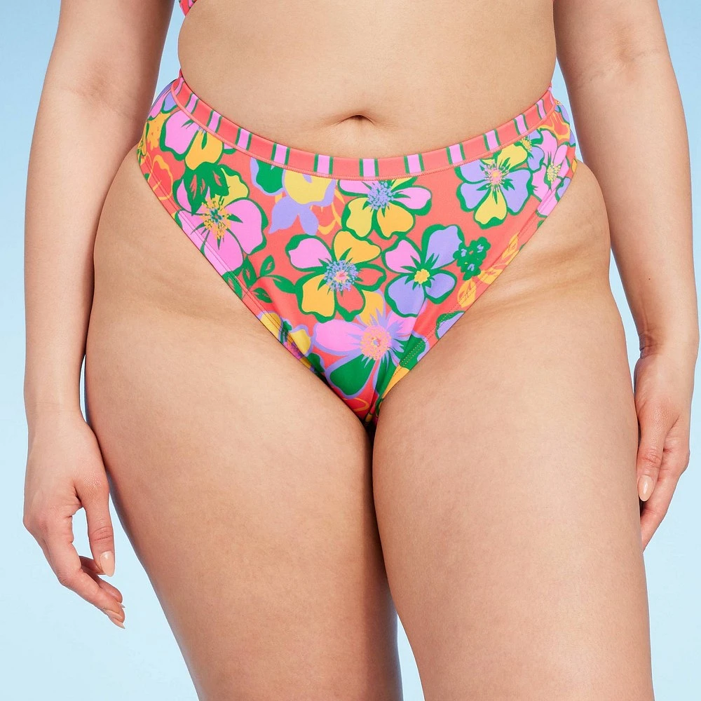 Womens Low-Rise High Leg Cheeky Bikini Bottom