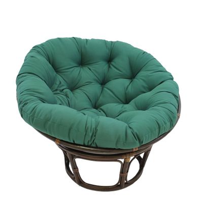 42 Rattan Papasan Chair with Solid Twill Cushion - Caravan: Handmade