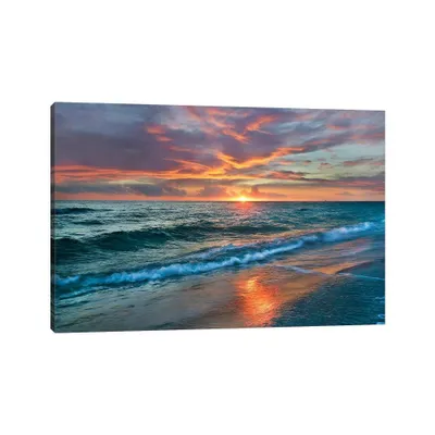 iCanvas 26x40x1.5 Sunset Over Ocean Gulf Islands National Seashore Florida by Tim Fitzharris Unframed Wall Canvas: Modern Style