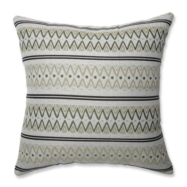 Zig Zag Avocado Square Throw Pillow Green