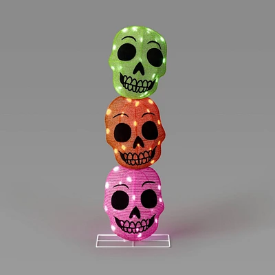 36 2D LED Tinsel Stacked Skulls Halloween Novelty Lights - Hyde & EEK! Boutique