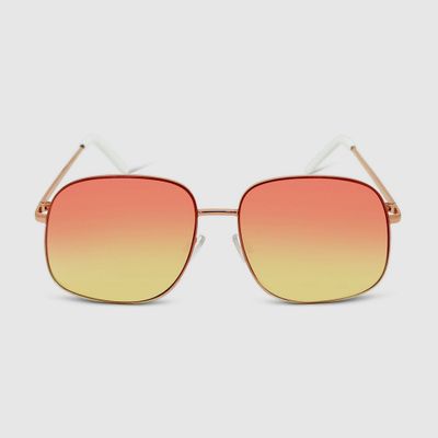 Womens Oversized Metal Oval Sunglasses - Wild Fable Gold