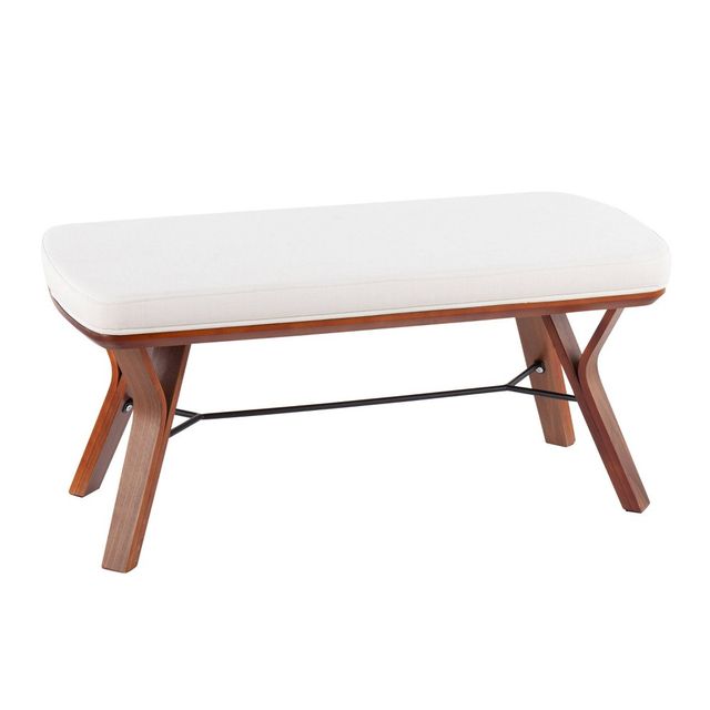 42 Folia Bench Polyester/Wood Walnut/Cream - LumiSource