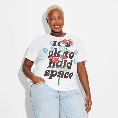 Womens Its Ok to Hold Space Short Sleeve Graphic T-Shirt