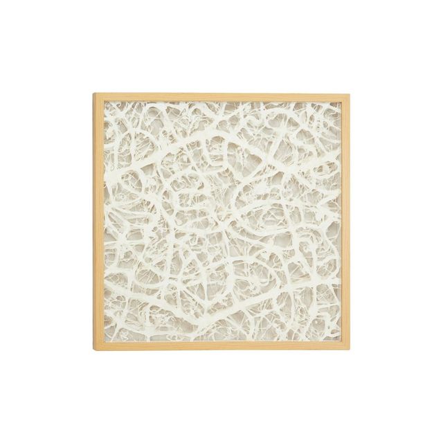 23.5 x 23.5 Modern Large Square Abstract Art White Paper Shadow Box Wall Decor - Olivia & May: Fiberglass, Textile Art