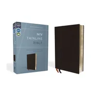 NIV, Thinline Bible, Bonded Leather, Black, Red Letter Edition - by Zondervan (Leather Bound)