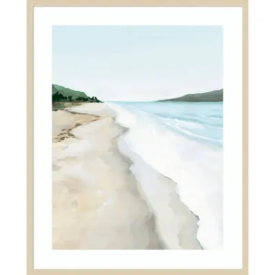 33 x 41 Crash Into Me II by Isabelle Z: Seaside Watercolor, Wood Framed Wall Art Print - Amanti Art