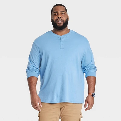 Men Big & Tall Long Sleeve Henley T-Shirt