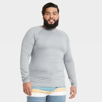 Men Big & Tall Slim Fit Long Sleeve Rah Guard Swim Shirt