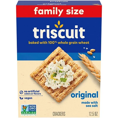 Triscuit Original Whole Grain Wheat Vegan Crackers Family Size