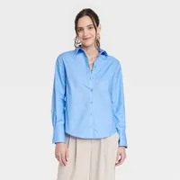 Women Long Sleeve Oxford Button-Down Shirt