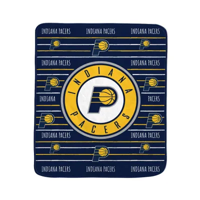 NBA Indiana Pacers Logo Stripe Binding Edge Flannel Fleece Blanket