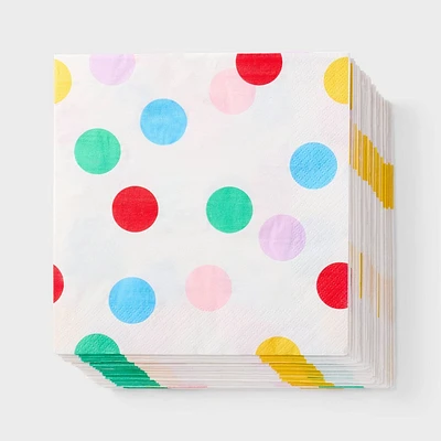 30ct Confetti Dots Lunch Napkins - Spritz